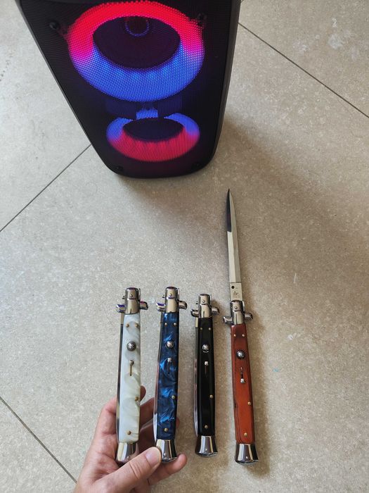 Cuțit Italian , Briceag italian Stileto 34cm cu buton automat , ideal Pescuit Vânătoare
