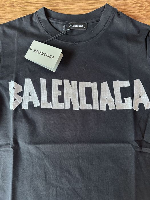 Мъжка,памучна,черна тениска Balenciaga