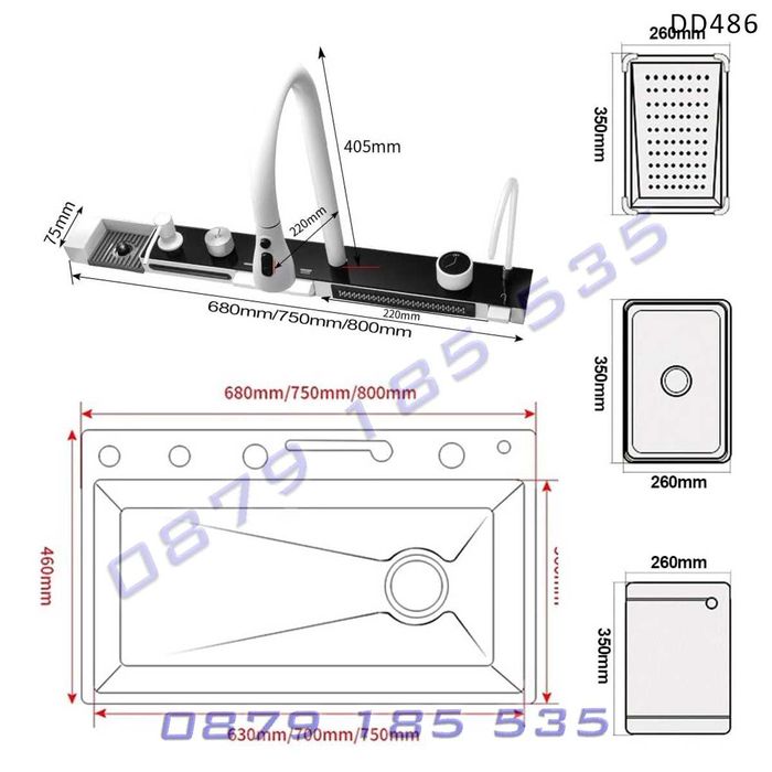 Луксо мултифункционална кухненска мивка водопад дисплей чешма модерна