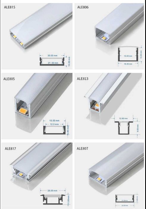 LED profil alyumin | Алюминиевый профиль для LED ленты | DM Electro