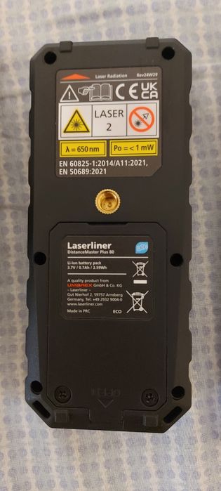 Telemetru cu laser și măsurare unghi 80m