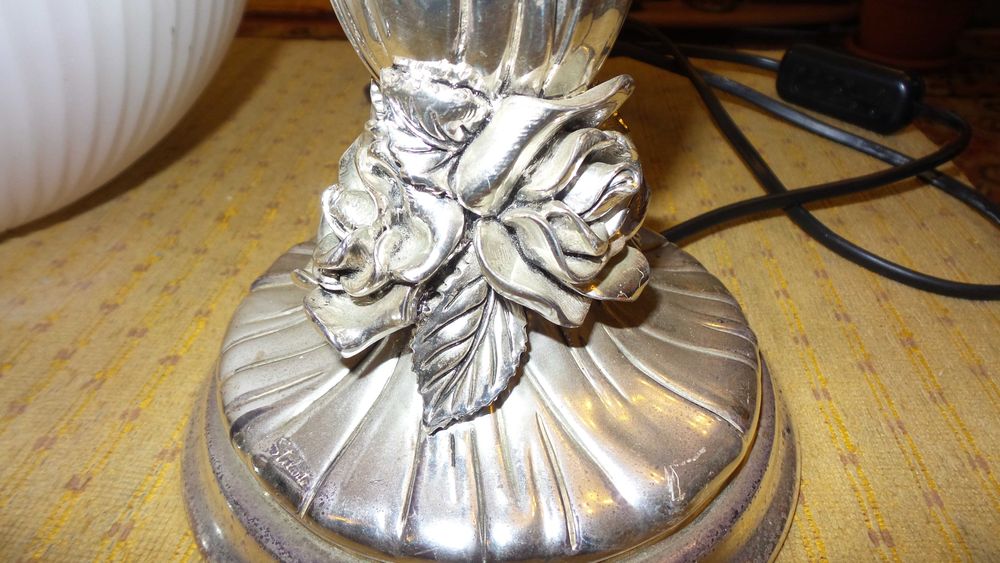 Veioze vintage Stillarte Italia laminate cu Argint, 45cm, impecabile