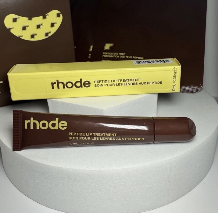 rhode Peptide Eye Prep Banana Peel пачове за очи + Caramelized Banana Lip Gloss гланц , грижа за кожата | Hailey и Justin Bieber оригинални лимитирани