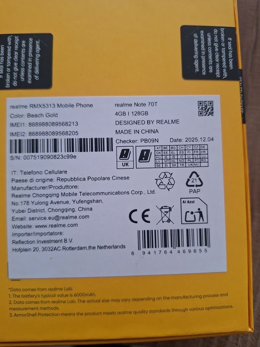 Телефон Realmi note 70