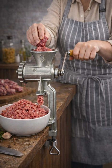 Masina manuala de tocat carne nr. 8 din aluminiu rezistent