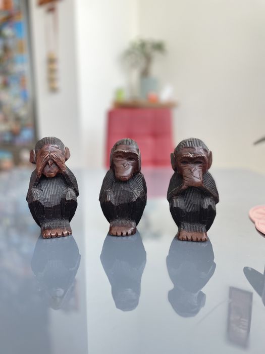 Дървени статуетки комплект 3 маймунки