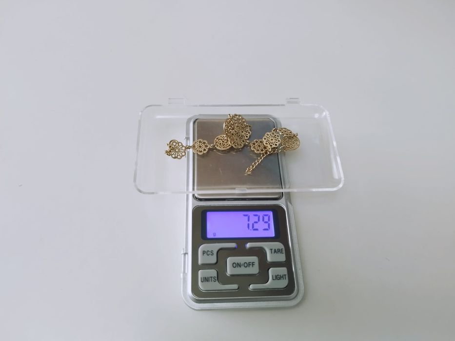 Veche bratara din argint de 925, filigran, model floral, placata cu aur, B&G