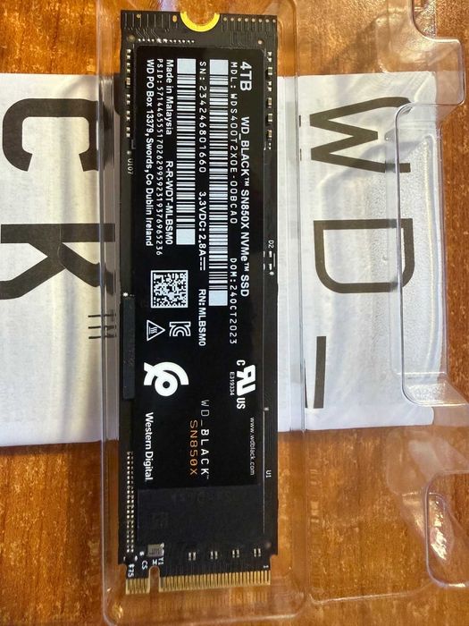 Диск SSD 4TB, Western Digital Black SN850X, NVMe, M.2 (2280), 7300MB/s