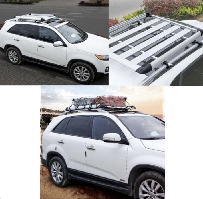 Багажник за покрив Aluminium (127х 96 см) - сребрист 3 размера + греди