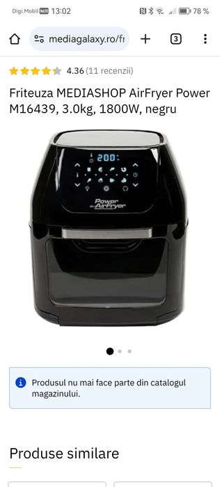 Vand Air Fryer power