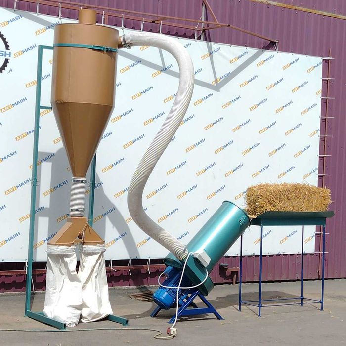 Moara industriala de cereale cu ciclon si aspirator 22 kW