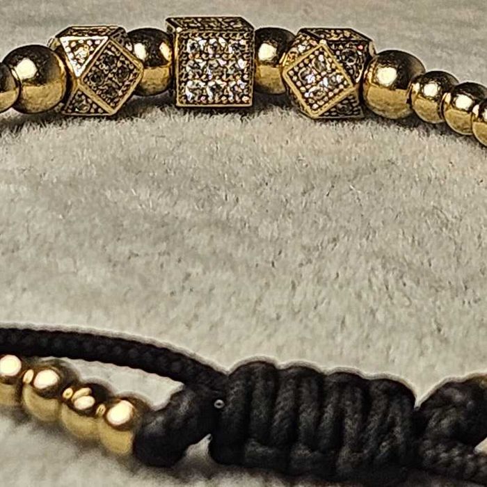 Bratara cu bile din aur galben 14K, 5.99 grame