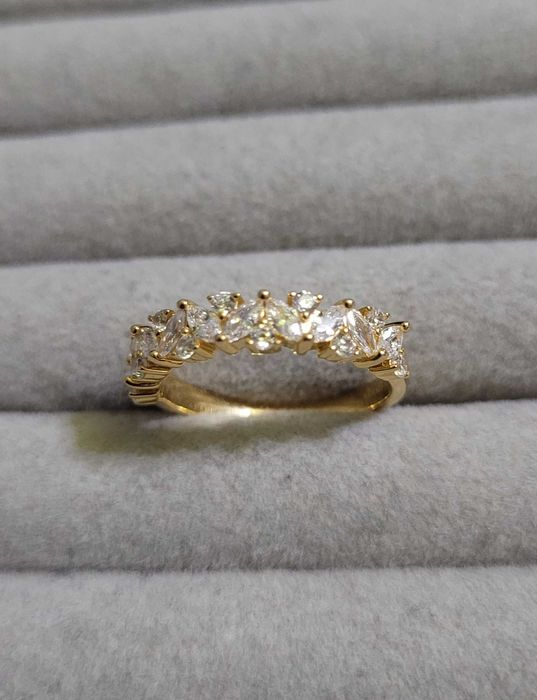 Inel suedez din argint, placat cu aur de 18K, Safira