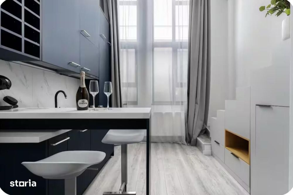 Studio modern tip LOFT, complet mobilat si utilat