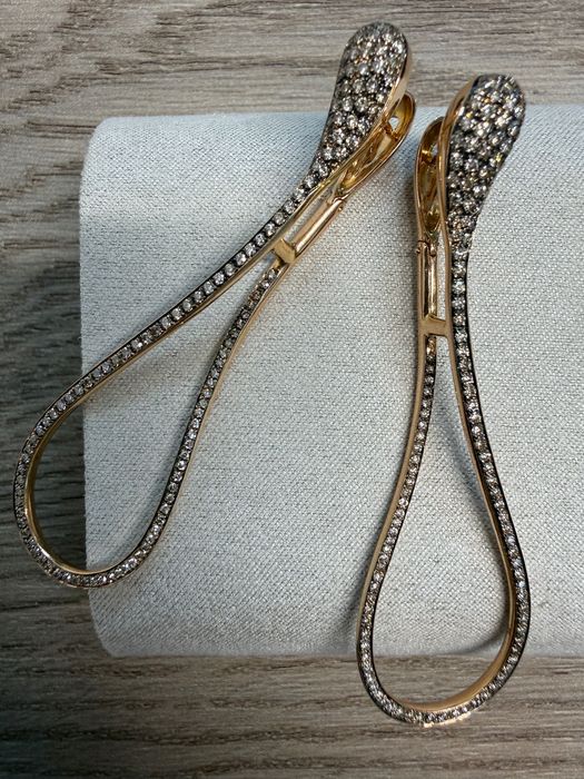 Cercei Snake Aur Roz 19.73 g cu Diamante Naturale – Poanson ANPC