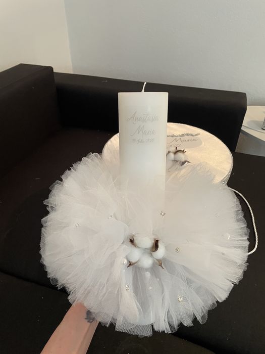 Trusou botez personalizat / Lumanare botez / Cutie botez personalizata