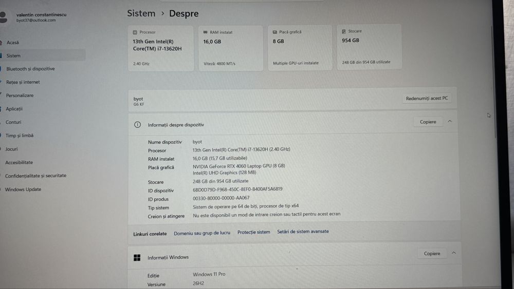 Laptop gaming Gigabyte G6 KF 2024 | i7-13620H | RTX 4060 8GB | 16GB RAM | 1TB | 165Hz