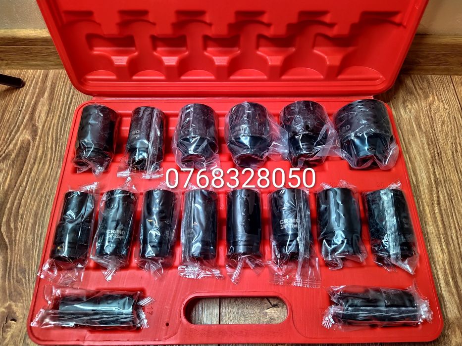 Set tubulare impact 3/4″ – 16 piese + cutie robustă