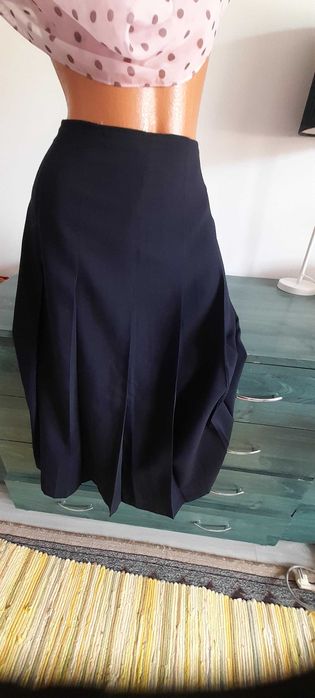 Geaca/jacheta dama, imitatie piele si fusta de culoare bleomaren