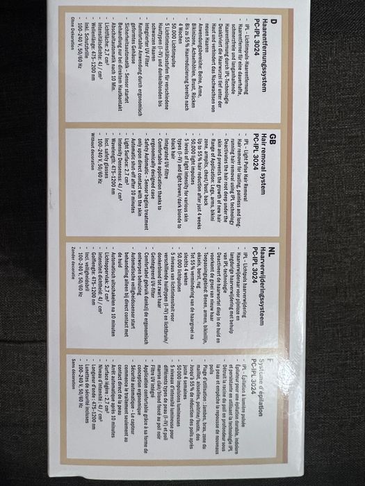 Фотоепилатор ProfiCare IPL 3024