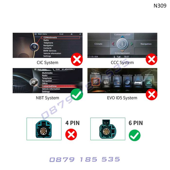 Система Android CarPlay модул BMW 1 3 5 7 X3 X5 X6 NBT навигация бмв х