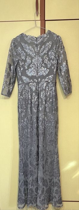 Rochie de seara Bellice silver cu paiete