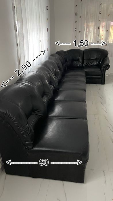 Coltar / Canapea negru pentru living