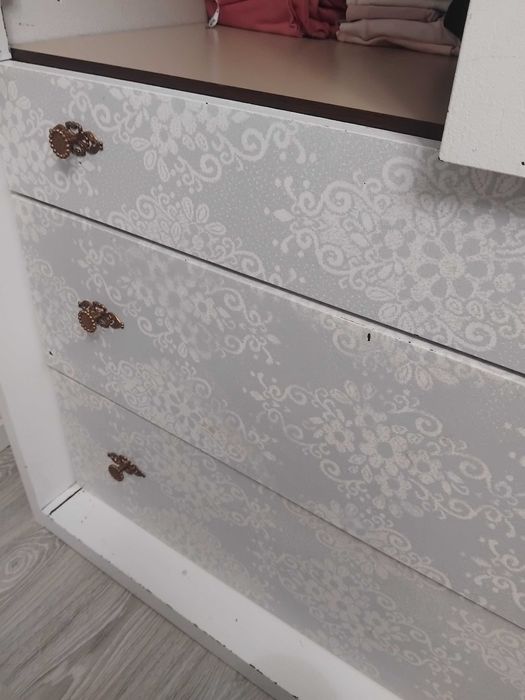 Dulap / dressing lemn masiv alb 300×220×60