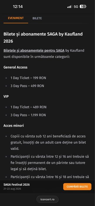 Bilet saga 3 days pass