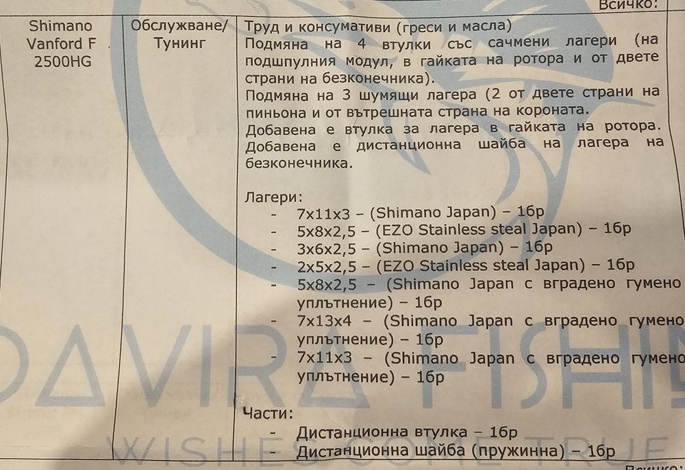 Shimano Vanford 2500HG