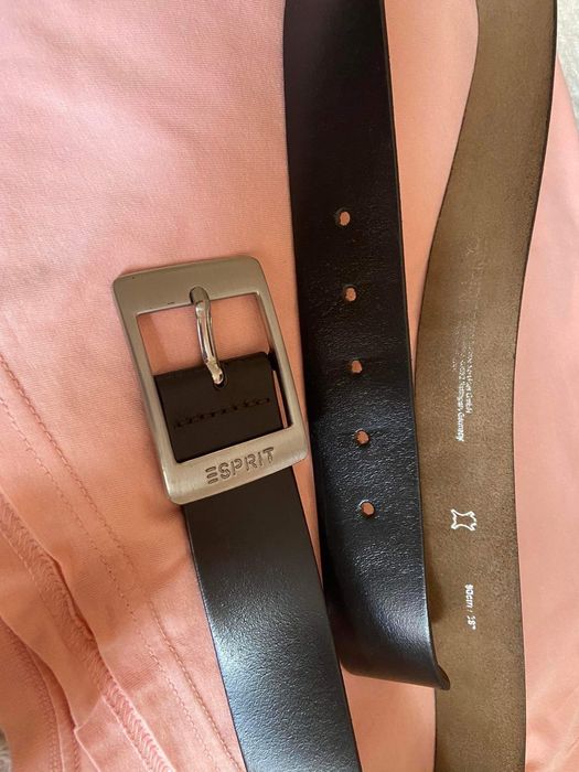 Тъмно кафяв кожен колан Esprit  Естествена кожа