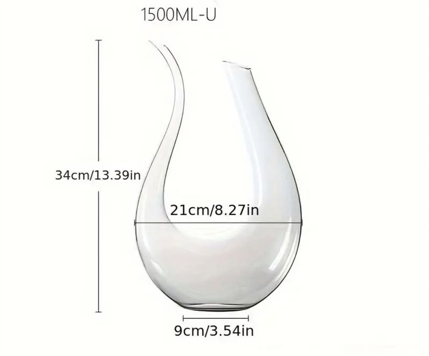 Елегантна стъклена кана за вино 1500 ml