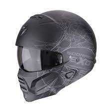 Мото каска Scorpion EXO-COMBAT II SPIDERWEB Matt Black-Silver