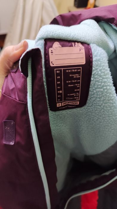 Combinezon iarna bebe +manusi + papucei textili 18 luni wedze decathlo