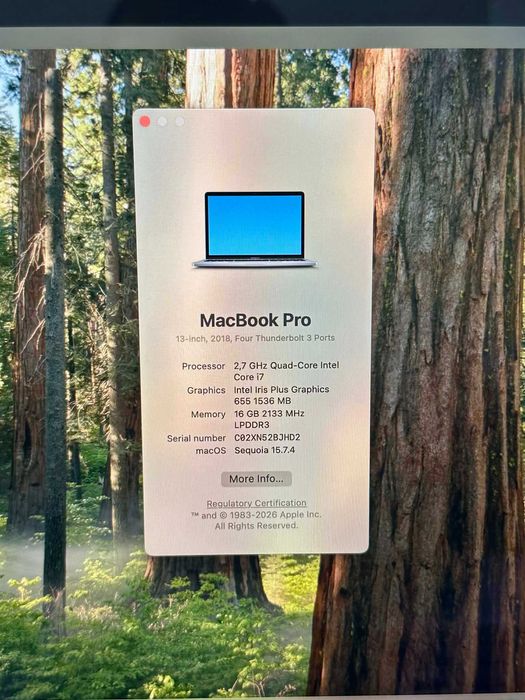 Лаптоп Apple MacBook Pro 13.3-inch  2018 A1989