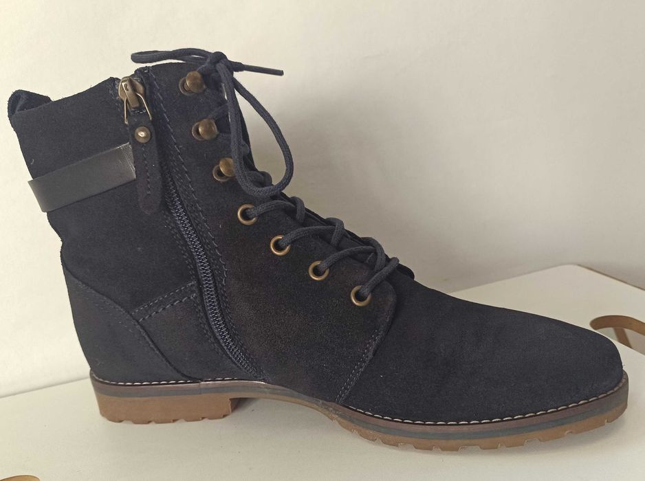 Ghete lace up 39.5 40 suede Tommy Hilfiger piele naturala moale