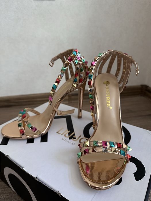 Официални дамски сандали на ток - 37 р-р