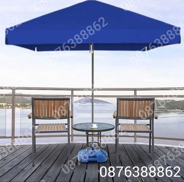 Голям квадратен чадър 230см.х230см., с клапа за стабилност при вятър