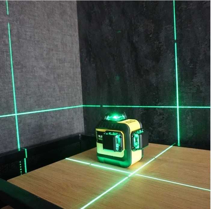 Лазерен нивелир 3х360°, зелен лъч  3D