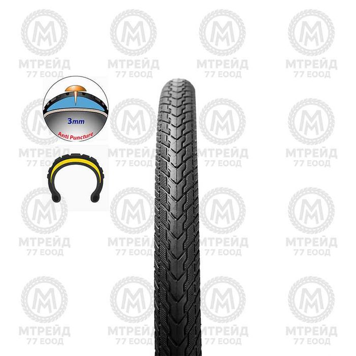 Въшна гума за велосипед WEDGE (26 x 1.75), Защита от спукване - 3mm