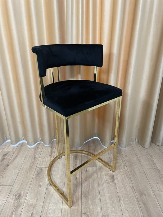 Set 3 scaune de bar de catifea