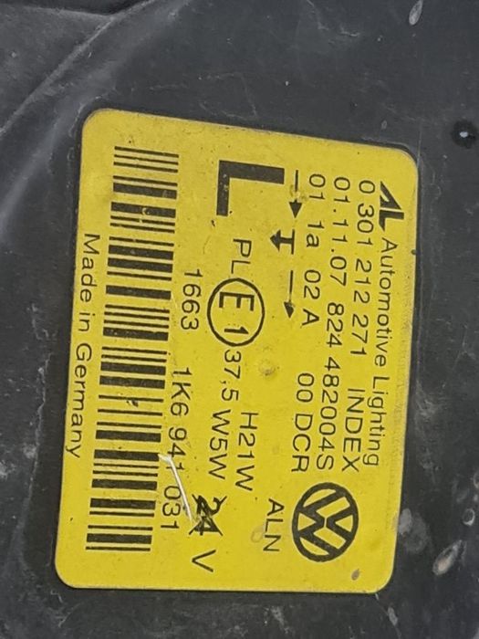 Far Stanga Volkswagen Golf V Variant 2007 - 2009 Combi 4 Usi (1346) Xenon EUROPA 1K6941031