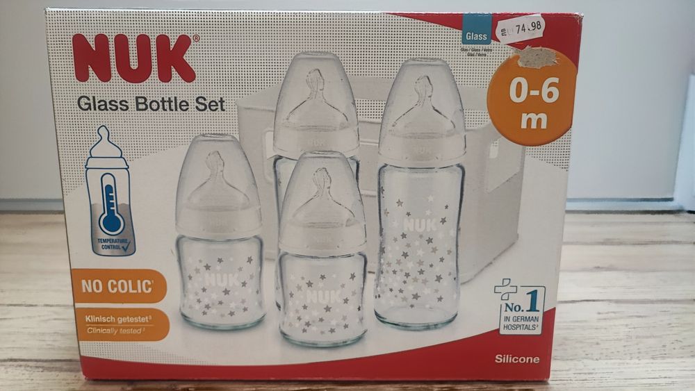 Стъклени бебешки шишета НУК