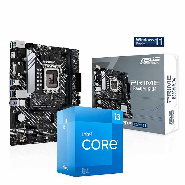 KIT i3 12100F Asus B660M-K gaming videochat