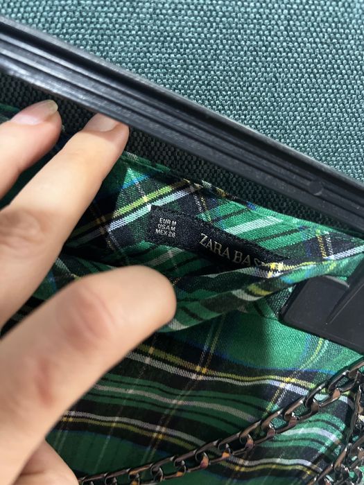 Fustă Zara carouri și lanț M ( talie 36, șold 45, lungime 40)