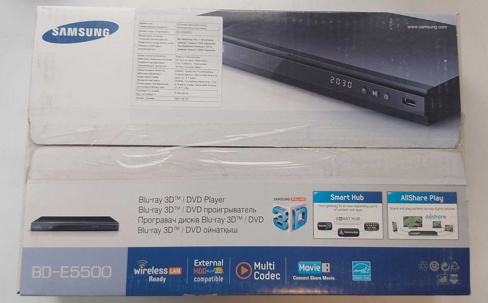Blu-ray 3D плеер Samsung BD-E5500/RU (новый, в упаковке)