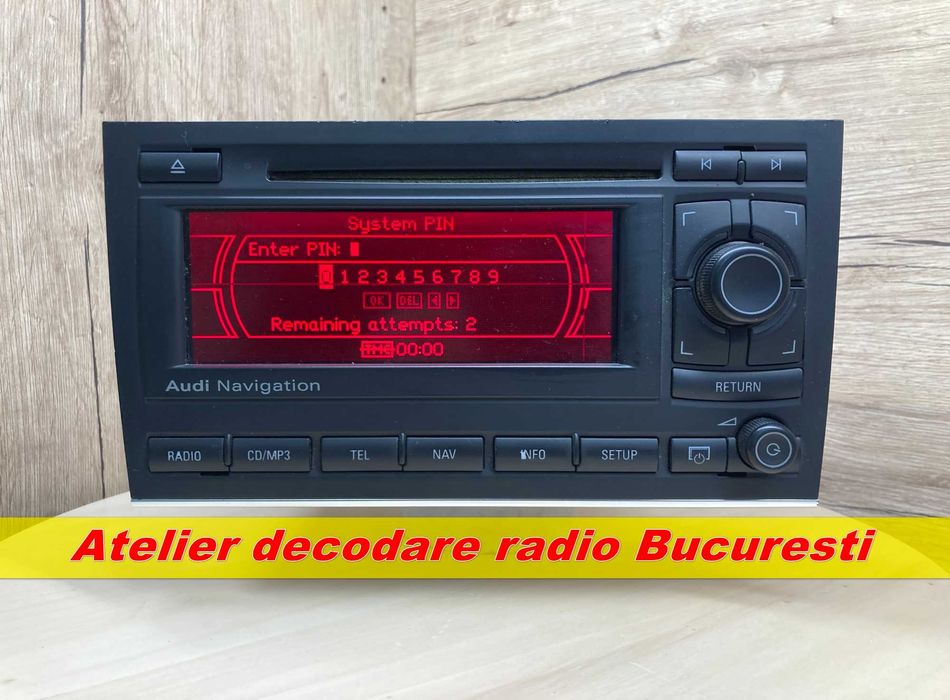 Decodare cd casetofon radio jeep nissan honda ford fiat opel audi vw skoda NAVIGATIE pin
