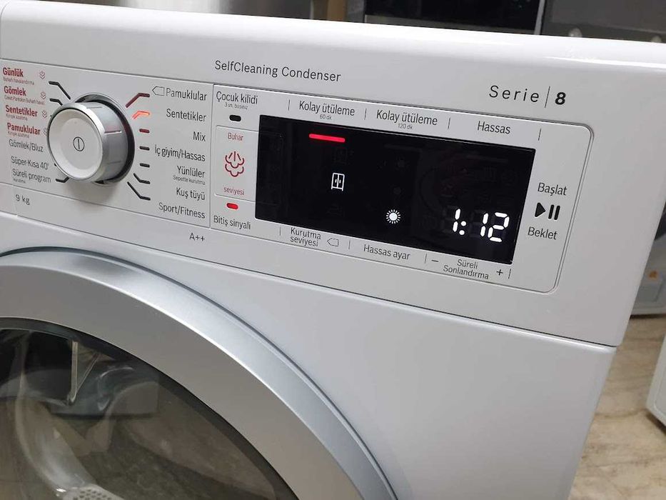 9Kg - Пара - Сушилня Bosch Serie 8 с Термопомпа 12м Гаранция Бош