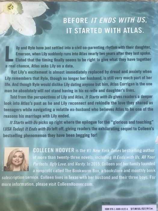 “It starts with us” Collen Hoover