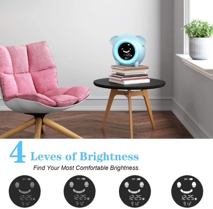 Ceas ptr camera copilului cu lumina color,termometru si alarma